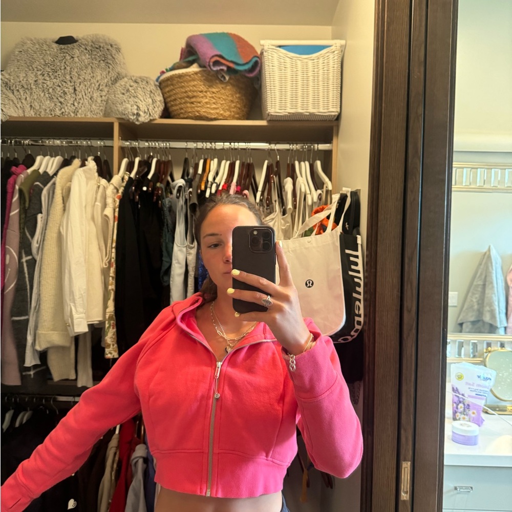 Lululemon Hot Pink Cropped Hoodie